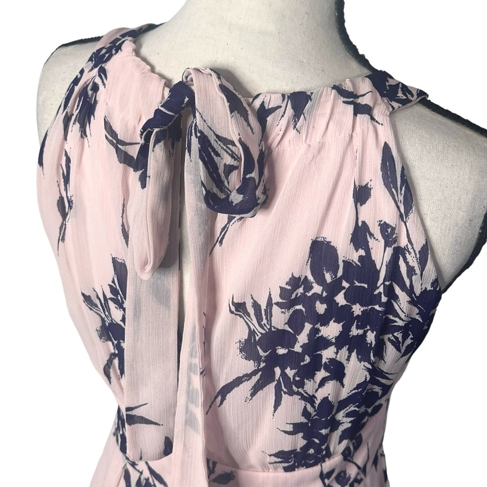 Ronni Nicole Dress 4P Floral Blush Chiffon Maxi - Picture 9 of 12